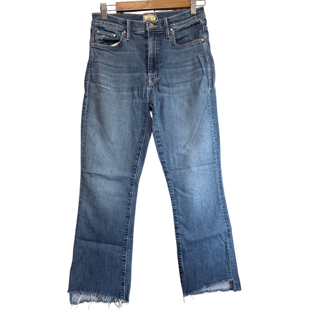 Mother The Insider Crop Step Fray Jeans Women 26 Blue Fair Distressed Girl Crush